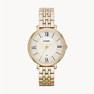 Fossil Jacqueline Three-Hand Date Stainless Steel Watch, Gold